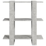 vidaXL Bibliothèque/Séparateur de pièce Gris béton 80x30x87 cm