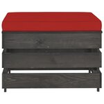 vidaXL Salon de jardin 7 Pièces avec coussins Bois imprégné de gris