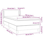 vidaXL Lit à sommier tapissier avec matelas Noir 90x190 cm Similicuir
