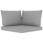vidaXL Salon de jardin 5 Pièces avec coussins gris