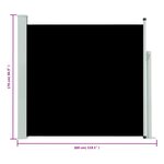 vidaXL Auvent latéral rétractable de patio 170x300 cm Noir