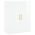 vidaXL Buffet haut Blanc brillant 69 5x34x180 cm Bois d'ingénierie