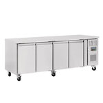 Table réfrigérée positive - inox 4 portes 449l - polar - r600a - acier inoxydable4pleine x600xmm