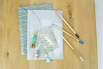 Pompon houppe en papier avec foil métallique 5 5cm 9 pièces