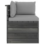 vidaXL Canapé d'angle palette de jardin avec coussins Bois de pin
