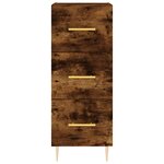 vidaXL Buffet haut Chêne fumé 34 5x34x180 cm Bois d'ingénierie