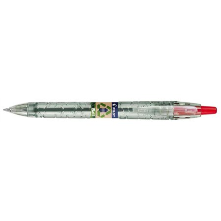 Stylo bille rétractable b2p ecoball 10  rouge pilot