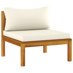 vidaXL Salon de jardin 12 Pièces avec coussin crème Bois d'acacia solide