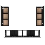 vidaXL Ensemble de meubles TV 4 Pièces Noir Bois d'ingénierie