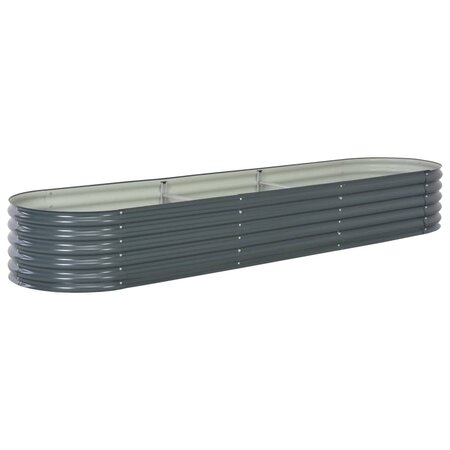 vidaXL Lit surélevé de jardin 320x80x44 cm Acier galvanisé Gris