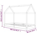vidaXL Cadre de lit d'enfant Gris Bois de pin massif 80x160 cm