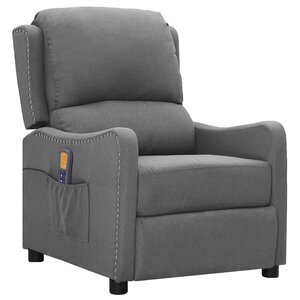 vidaXL Fauteuil de massage Gris clair Tissu