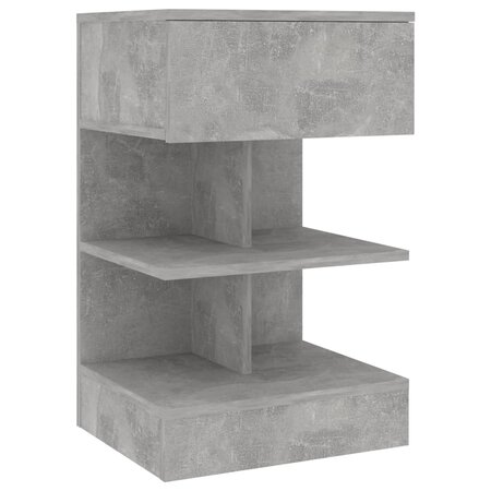 vidaXL Table de chevet Gris béton 40x35x65 cm Aggloméré