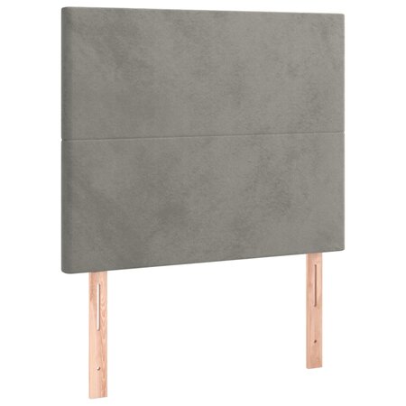 vidaXL Têtes de lit 2 Pièces Gris clair 100x5x78/88 cm Velours