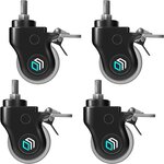 Onkron awl75 blk lot de 4 roulettes en caoutchouc munies de freins noir