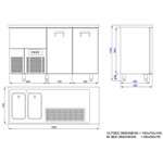 Refroidisseur de boissons - 2 portes & evier - combisteel - r290 - acier inoxydable21550 mmpleine/battante 1950x700x950mm