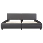 vidaXL Cadre de lit avec LED Gris Similicuir 180 x 200 cm