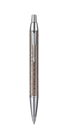 PARKER IM Premium - stylo bille, Métallique brun perle, Pointe Moyenne, attributs chromés, recharge Bleue