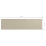 vidaXL Écran de balcon Beige 75x300 cm Tissu Oxford
