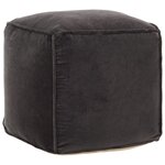vidaXL Pouf Velours de coton 40 x 40 x 40 cm Anthracite