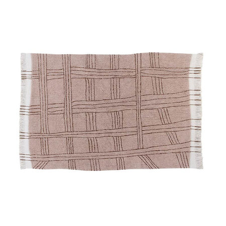 Tapis laine motif Masaï - rose - 200 x 300 cm