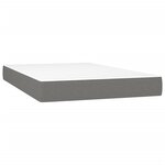 vidaXL Sommier tapissier et matelas et LED Gris foncé 120x200 cm Tissu