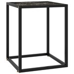 vidaXL Table basse Noir avec verre marbre noir 40x40x50 cm