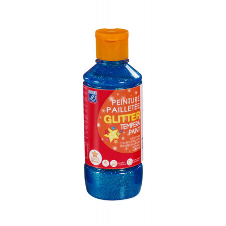 Flacon de peinture gouache pailletée - 250 ml - bleu pastel - lefranc bourgeois