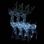 vidaXL Décorations de Noël de renne Acrylique 3 Pièces 120 cm Blanc froid