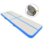 vidaXL Tapis gonflable de gymnastique avec pompe 500x100x15cm PVC Bleu