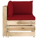 vidaXL Canapé de jardin 2 places avec coussins Bois imprégné de vert