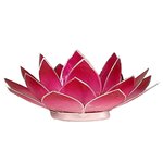 Porte bougie fleur de lotus rose argent