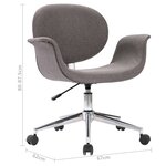 vidaXL Chaises pivotantes à manger lot de 6 gris tissu