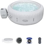Spa gonflable bestway lay-z-spa paris pour 4-6 personnes rond 196x66 cm avec lumieres led