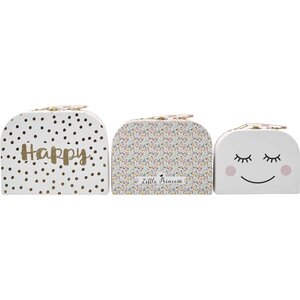 Set de 3 valisettes de rangement pour enfants happy