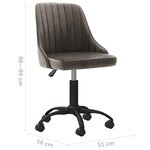 vidaXL Chaises pivotantes à manger lot de 4 gris foncé velours