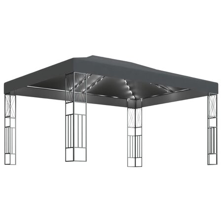 vidaXL Tonnelle avec guirlande lumineuse à LED 3x4 m Anthracite Tissu