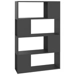 vidaXL Bibliothèque/Séparateur de pièce Gris 80x24x124 5 cm Aggloméré