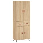 vidaXL Buffet haut Chêne sonoma 69 5x34x180 cm Bois d'ingénierie