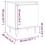 vidaXL Table de chevet gris béton 40x30x50 cm bois d'ingénierie