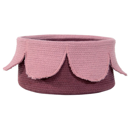 Panier de rangement pétales rose cendré et aubergine 20 x Ø 33 cm