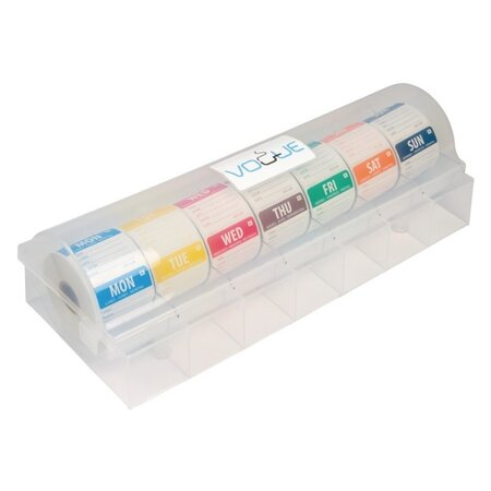 Lot d'étiquettes alimentaires solubles code couleur avec distributeur 50 mm - vogue -  - polypropylène489 x133x64mm