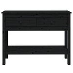 vidaXL Table console Noir 100x35x75 cm Bois massif de pin