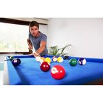 Billard de table avec accessoires - kit billard compact de bureau ou salle de jeu  102 x 51 x 22 5 cm - marron et tapis bleu