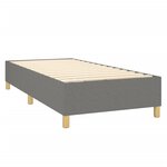 vidaXL Lit à sommier tapissier et matelas Gris foncé 90x190 cm Tissu