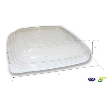 Couvercle en pla  transparent pour bol - sdg - lot de 540 - acide polyactique (pla)