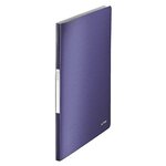 Protège-documents 20 pochettes (40 vues) polypropylène bleu effet brossé leitz