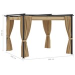 vidaXL Tonnelle avec rideaux 3x3 m Taupe Acier