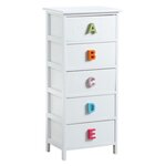 Commode chambre enfant alphabet 5 tiroirs 5 tiroirs