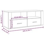 vidaXL Meuble TV Sonoma gris 100x35x40 cm Bois d'ingénierie